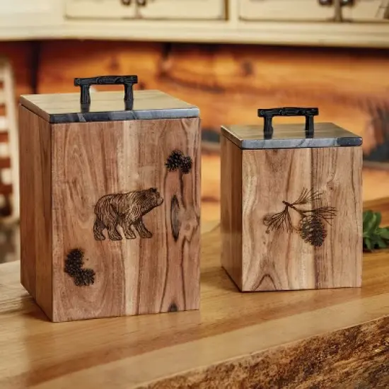 Park Designs Rustic Wood Canister - Small image {1}