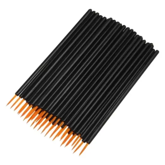 Unique Bargains Short Nylon Eyeliner Eye Makeup Brushes Applicators Black 50 PCS image {5}