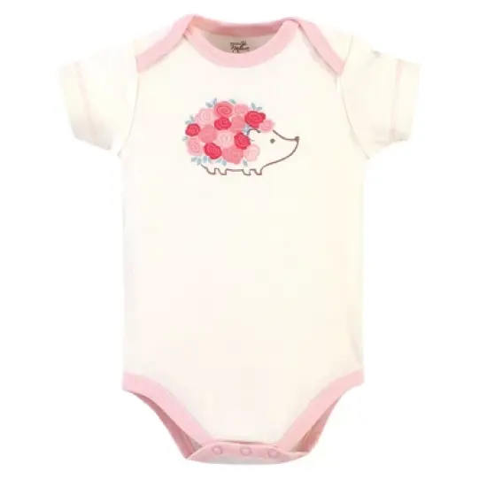 Touched by Nature Baby Girl Organic Cotton Bodysuits 5pk, Rosebud image {5}