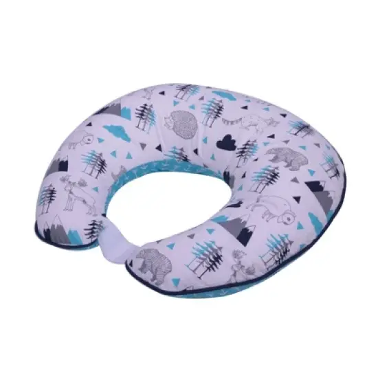 Bacati - 3 pc Woodlands Aqua/Navy/Gray Boys Hugster Feeding & Infant Support Nursing Pillow image {7}