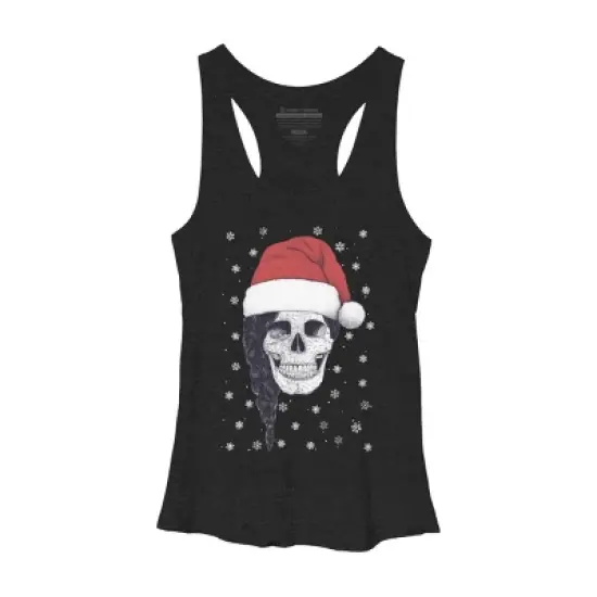 Women's Design By Humans Christmas skull By kodamorkovkart Racerback Tank Top image {3}