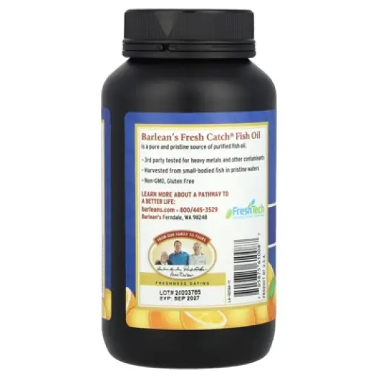 Barlean's Fresh Catch&reg;, Fish Oil, Omega-3 EPA/DHA, Orange, 250 Softgels (300 mg per Softgel) image {2}