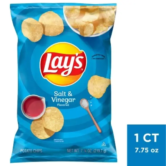 Lay's Salt & Vinegar Flavored Potato Chips - 7.75oz image {4}