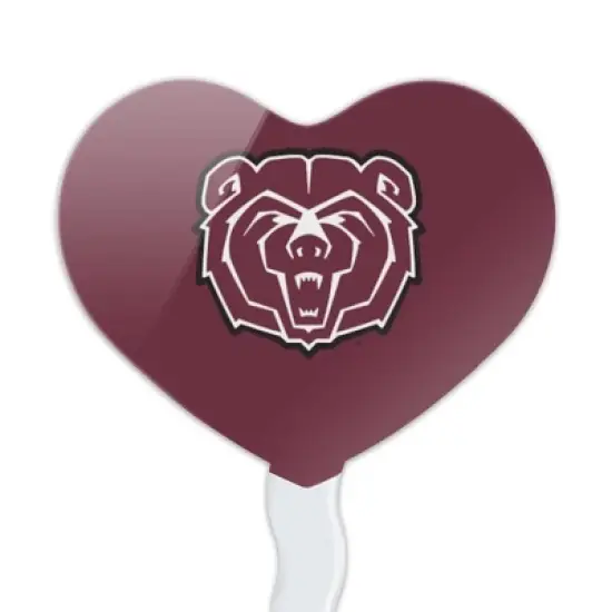 Missouri State University Bears Logo Heart Love Cupcake Picks Toppers Decoration Set of 6 image {1}