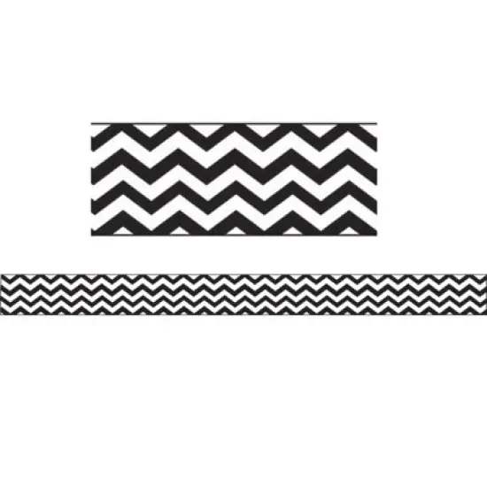 Ashley Productions&reg; Magnetic Magi-Strips, Black Chevron, 12 Feet Per Pack, 6 Packs image {1}