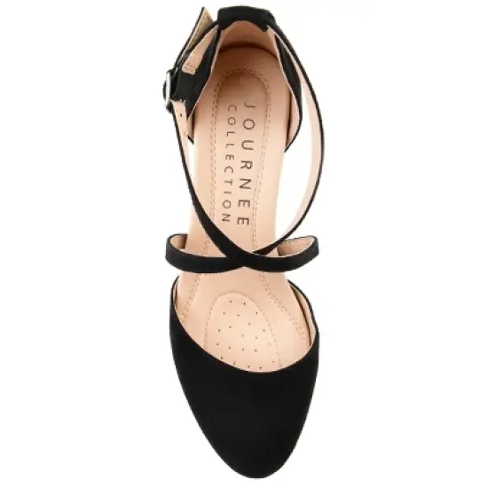 Journee Collection Womens Foster Tru Comfort Foam Wide Width Almond Toe Mid Block Heel Pumps image {3}
