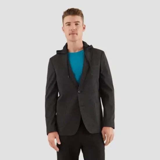 Haggar H26 Men's Tailored Fit Blazer - Charcoal Heather image {3}