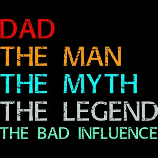 Men's Design By Humans Dad The Man, Myth, Legend, Bad Influence By shirtpublic Tank Top image {1}