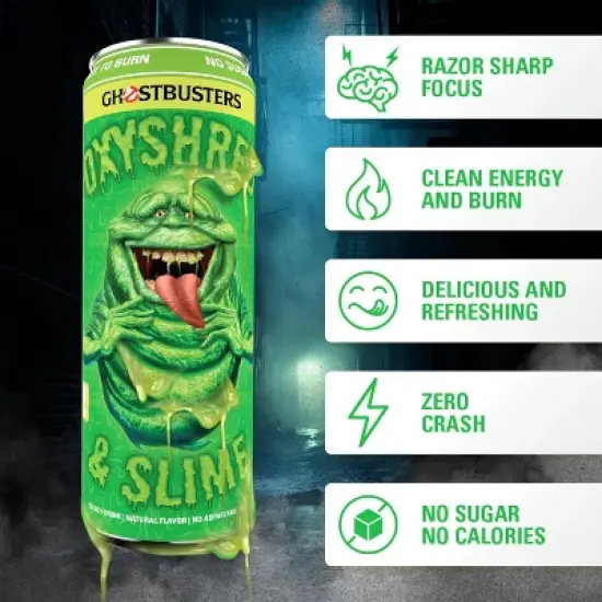 EHPlabs OxyShred Energy Drink - Zero Sugar, Zero Calories, with Amino Acids, Vitamin C, Green Tea Extract & Clean Caffeine - Slimer Lime (12-Pack) image {1}