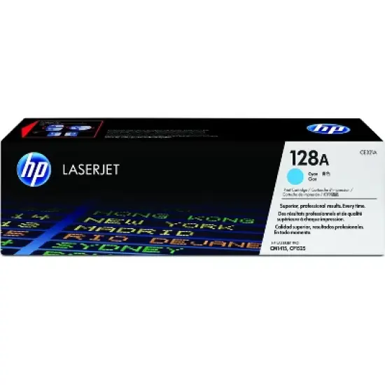 HP 128A Cyan Original LaserJet Toner Cartridge, ~1,300 pages, CE321A image {7}
