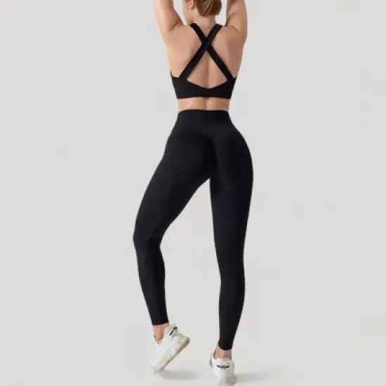 Anna-Kaci Active Women's High Waist Compression Leggings with Seamless Fit and Sculpting Stretch Fabric image {6}