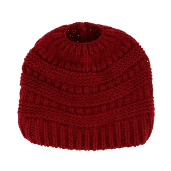 CTM Women's Ponytail Winter Beanie Knit Hat image {6}