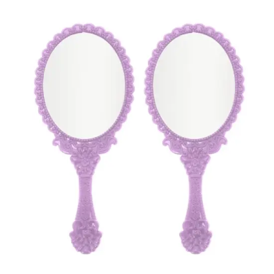 Unique Bargains Delicate Handheld Mirror 2 Pcs image {9}