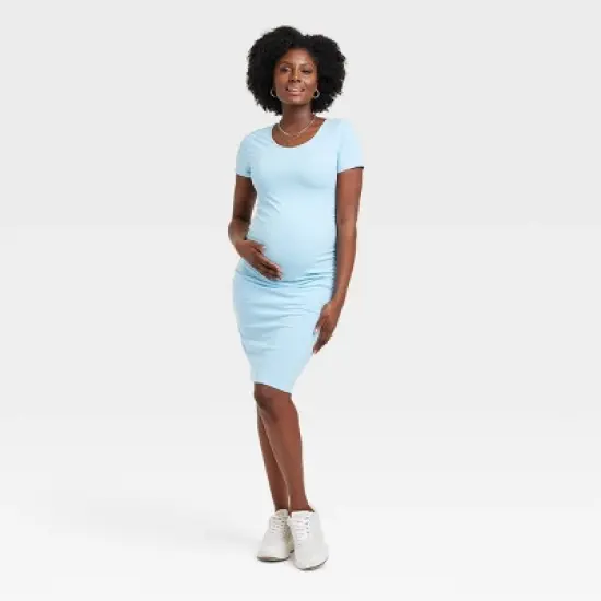 Short Sleeve Essential Midi T-Shirt Maternity Dress - Isabel Maternity by Ingrid & Isabel&trade; image {5}
