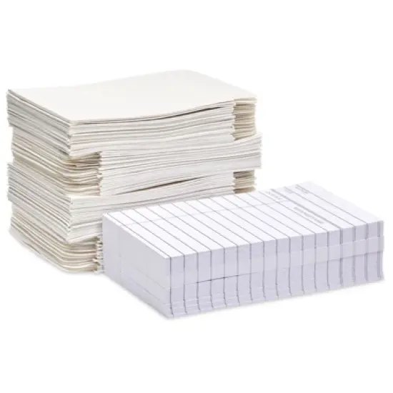 Best Paper Greetings 200 Piece Set of 100 Self Adhesive Library Card Pockets and 100 Due Date Cards for Book Checkouts, 3 x 5 In image {7}