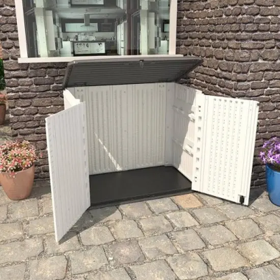 WELLFOR 175 gal Horizontal Storage Deck Box Beige image {6}