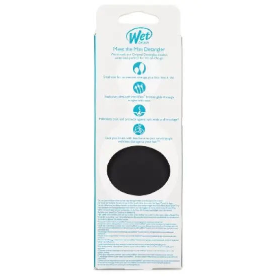 Wet Brush Mini Detangler Hair Brush - Matte Black image {4}