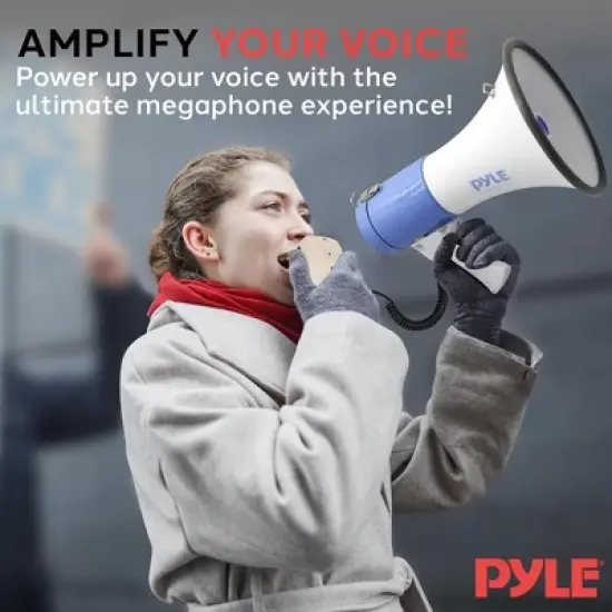 Pyle Megaphone PA Speaker with Rechargeable Battery, Siren Mode, Handheld Microphone & AUX Input &ndash; PMP59IR image {5}
