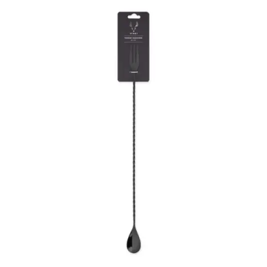 Viski Trident Barspoon with Full Twisted Stem Handle | Cocktail Spoon, Bartender Tool for Mixing Glasses, Swizzle Stick, Gunmetal Finish image {6}