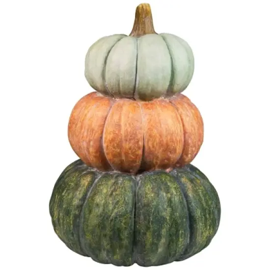 Northlight Tri-Color Pumpkin Stack Fall Harvest Decoration - 19" image {2}