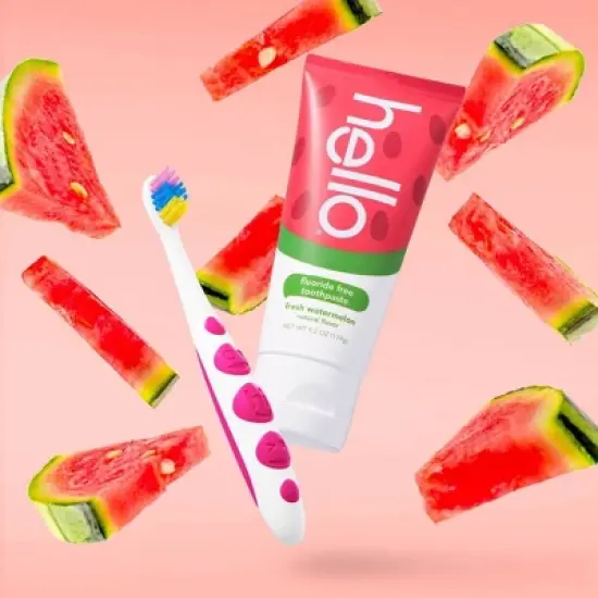 hello Kids' Watermelon Fluoride Free Toothpaste - 4.2oz/3pk image {2}