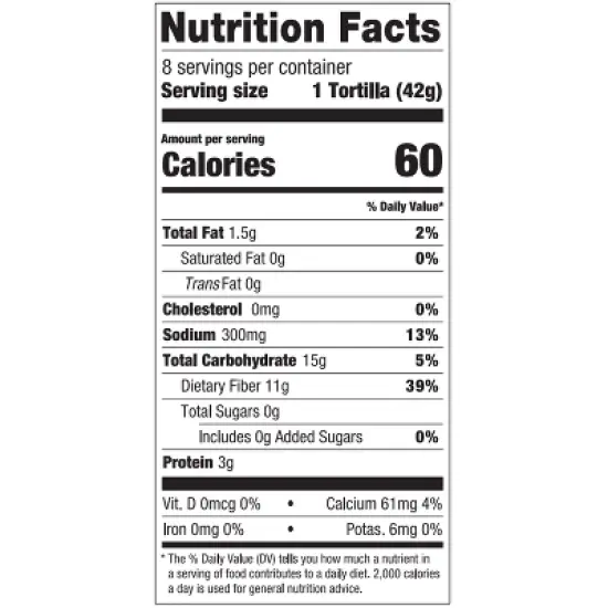 La Banderita Carb Counter Keto Friendly White Tortilla Wraps - 11.9oz/8ct image {3}