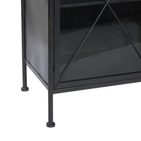 Industrial Metal Cabinet Black - Olivia & May image {4}