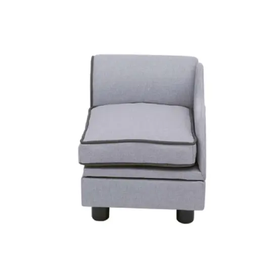 Teamson Pets Luxurious Upholstered Ivan Chaise Lounge Sofa Dog Bed with Removable Cushion and Underneath Storage for Cats & Extra-Small Dogs, Gray image {6}