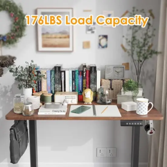 Lirago Brown Electric Standing Desk 48x24 Splice Board Carbon Steel Frame 170LB Capacity Height Adjustable image {5}
