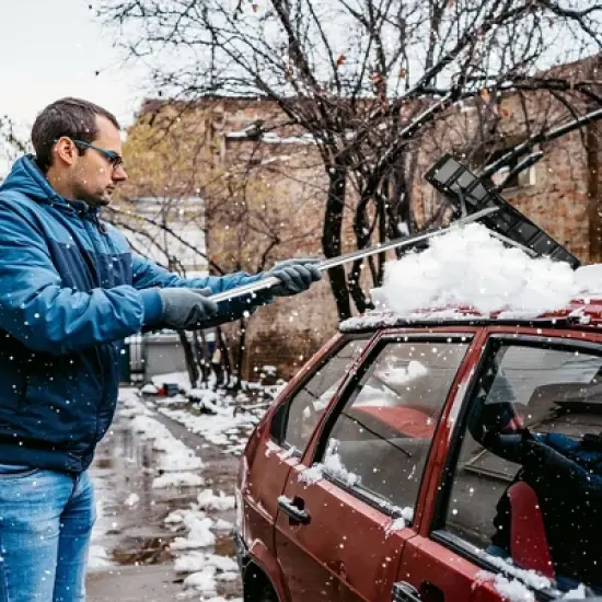 Costway 20 FT Aluminum Snow Roof Rake Adjustable Sectional Snow Removal Tool image {3}