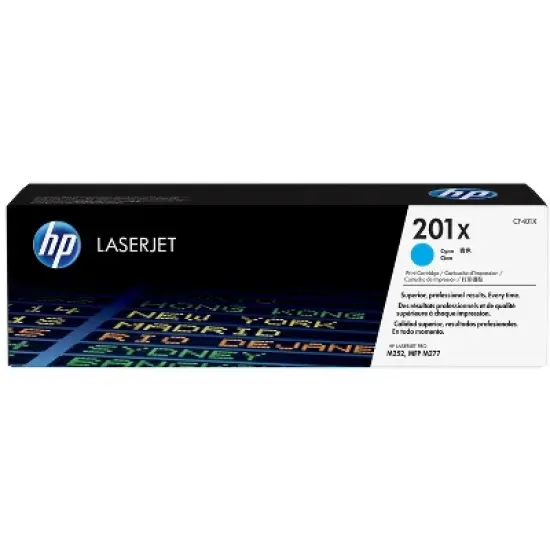 HP 201X High Yield Cyan Original LaserJet Toner Cartridge, ~2,300 pages, CF401X image {7}