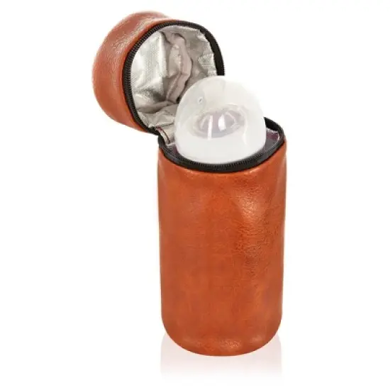 Hannah & Sophia Soho Large Traverse Baby Diaper Bag Backpack in Cognac, Water Resistant Changing Pad & Mini Mom Tote Included, Brown image {13}