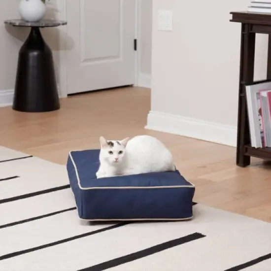 Kensington Garden Stella Indoor and Outdoor Rectangle Cat Bed - Navy image {1}