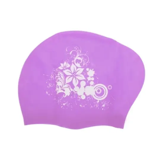 Unique Bargains Women's Silicone Floral Pattern Swim Cap 1 Pc image {11}