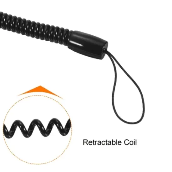 Unique Bargains Retractable Spring Coil Strap Flexible Badge Lanyards 8 Pcs image {3}