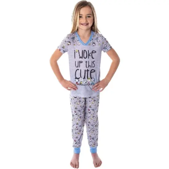 Peanuts Girls' Woke Up This Cute Pajamas Shirt And Pants Jogger Pajama Set image {4}