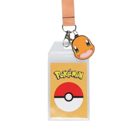 Pokemon Charmander 004 ID Badge Holder Rubber Charm 2-Sided Breakaway Lanyard image {1}