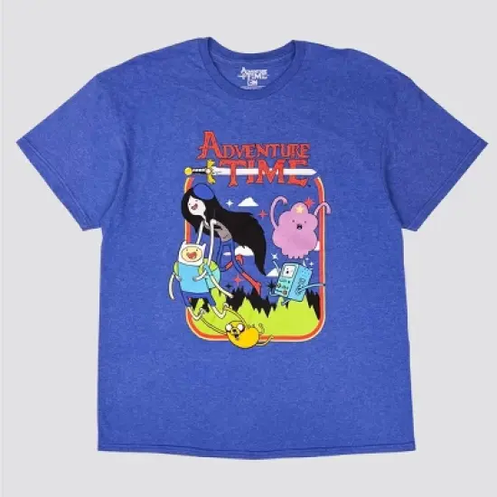 Men's Adventure Time Short Sleeve Graphic T-Shirt - Heathered Blue image {3}