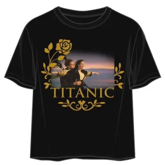 Titanic Jack & Rose Trust Crew Neck Short Sleeve Women's Black Crop T-shirt image {6}