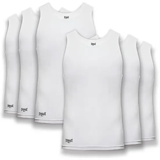 Everlast Essentials Mens Tank Tops Value 6 Pack Undershirt Breathable Tagless image {6}