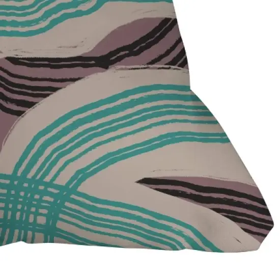 Little Dean Stripe Outdoor Throw Pillow Muted Pink/Green/Purple - Deny Designs image {2}