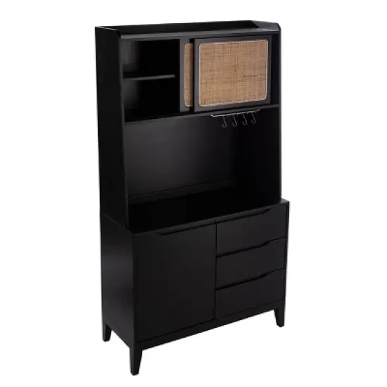 Groveholme Tall Buffet Cabinet with Storage Black/Natural - Aiden Lane image {8}
