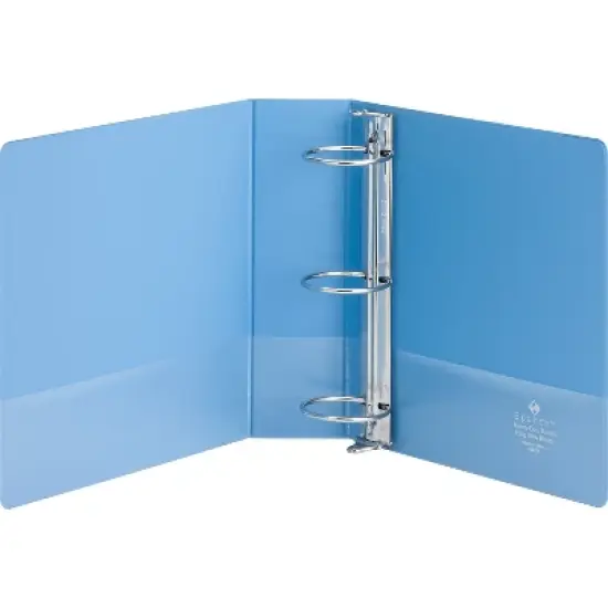 Business Source View Binder Round Ring 3" Cap Letter-size Light Blue 19752 image {1}