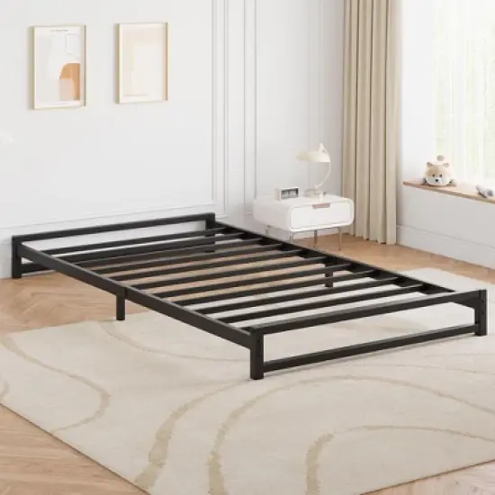 Whizmax 6 Inch Twin Size Bed Frame Heavy Duty Metal Platform Bed Frame, Steel Slats Support and Mattress Foundation, No Box Spring Needed, Black image {9}