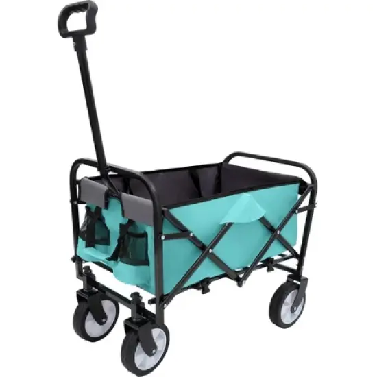 NAYSAYE Wagon Collapsible Utility Cart with Strapping System and Liner Set for Outdoor Use, Green, 25.98"*17.32"*37.4" image {5}