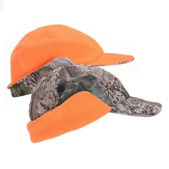 MUK LUKS Quietwear Unisex Reversible Spandex/Fleece Visor Cap, Adventure/Blaze, One Size Fits Most image {2}