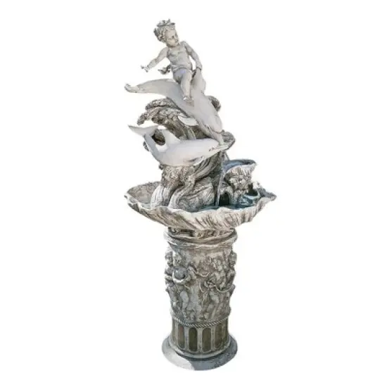Design Toscano Young Poseidon Sculptural Fountain - Off-White image {2}