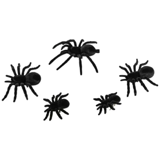 Northlight Spiders Halloween Clip-on Decorations - 9.5" - Set of 5 image {3}