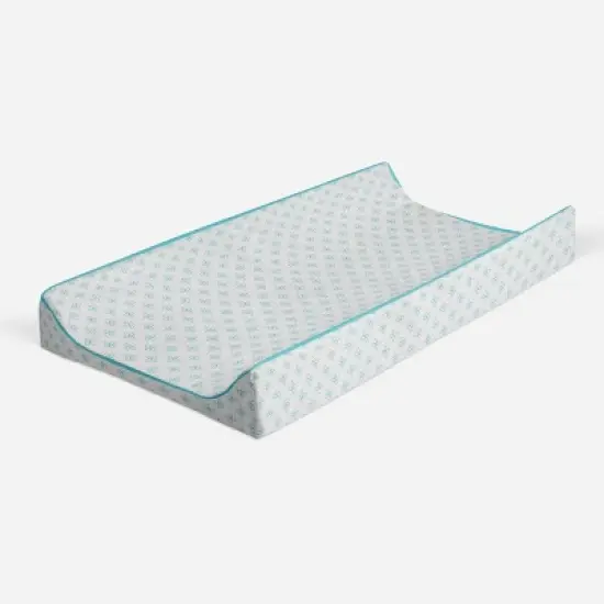 Bacati - Petals Quilted Muslin Changing Pad Cover Aqua image {6}