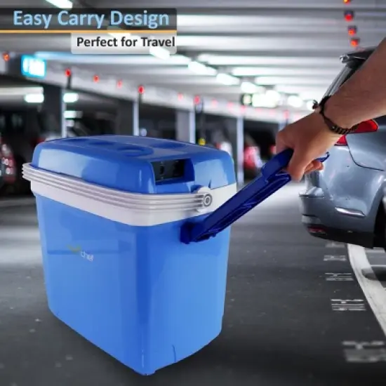 NutriChef Electric Cooler & Warmer, 30+ Liter Mini Fridge with Thermo Heating Ability, Adjustable Temperature Setting, Portable Design &ndash; PKTCEC32SL image {5}